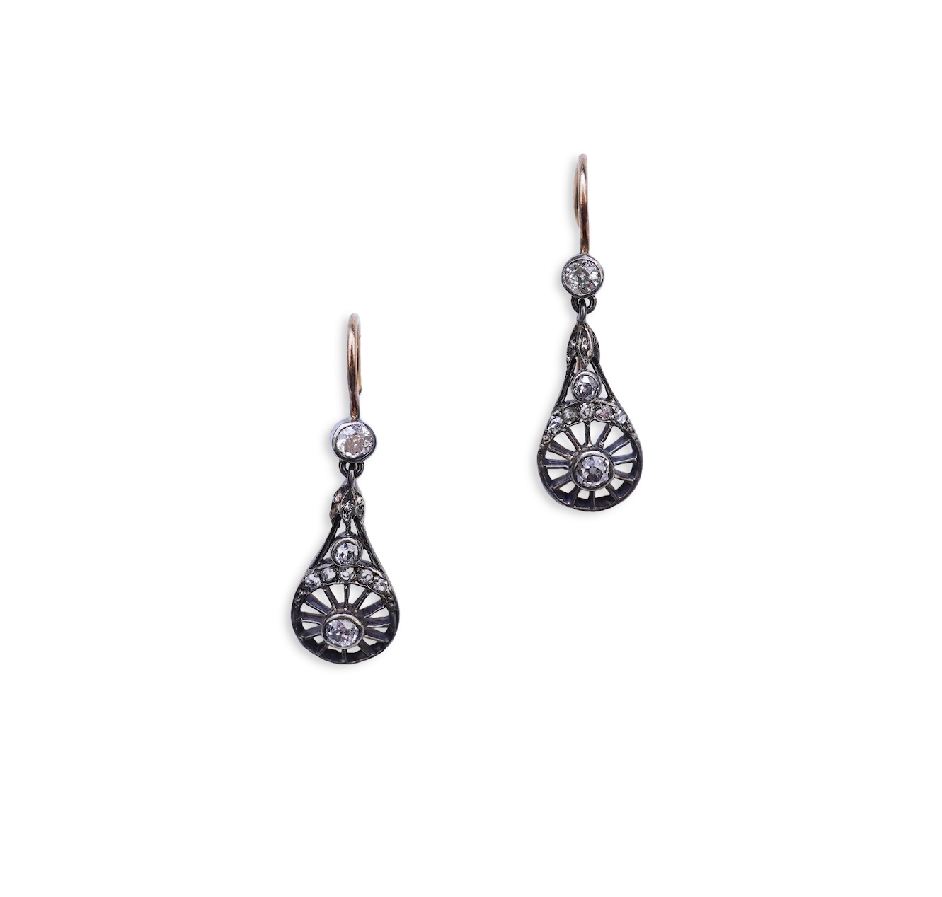 A pair of diamond earrings